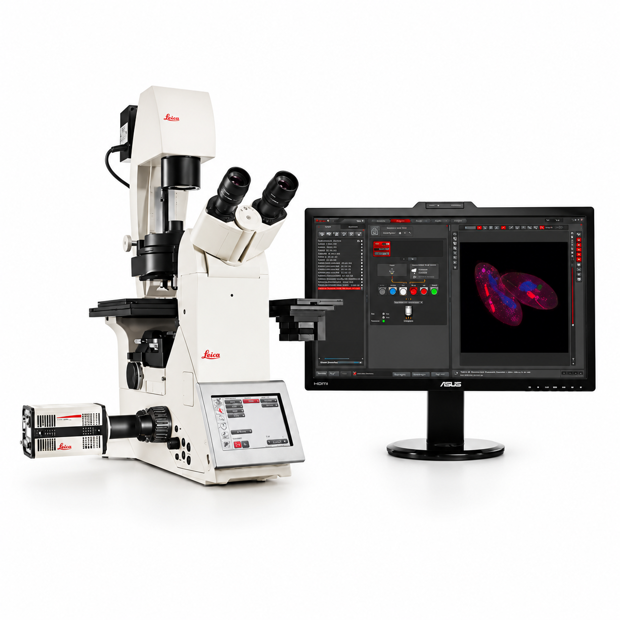Leica inverted fluorescence microscope